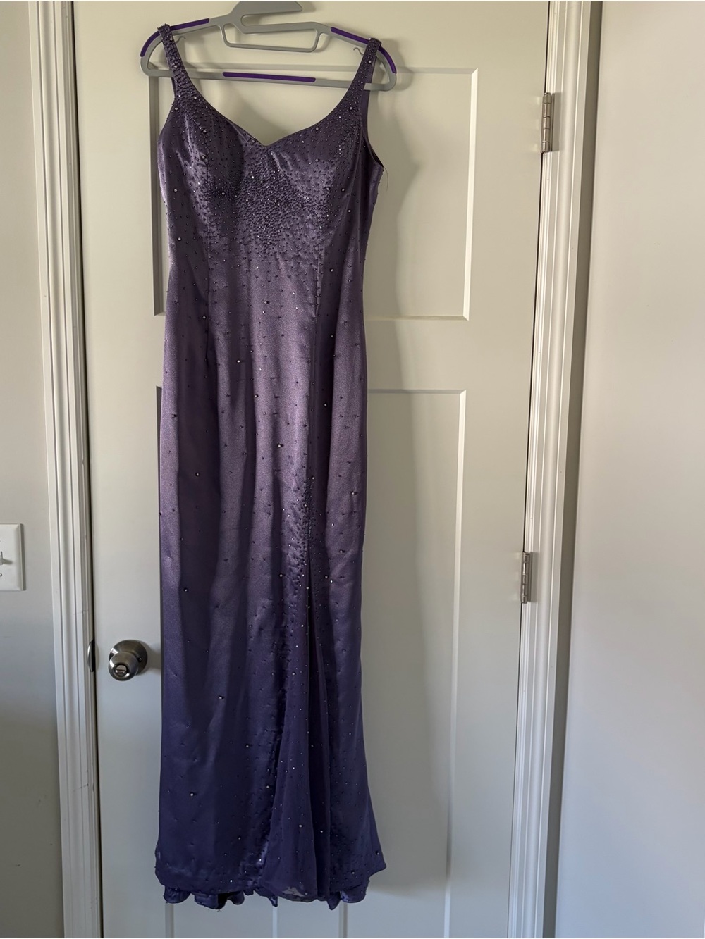 Vintage Landa Elegant Purple beaded formal Evening Gown size 6